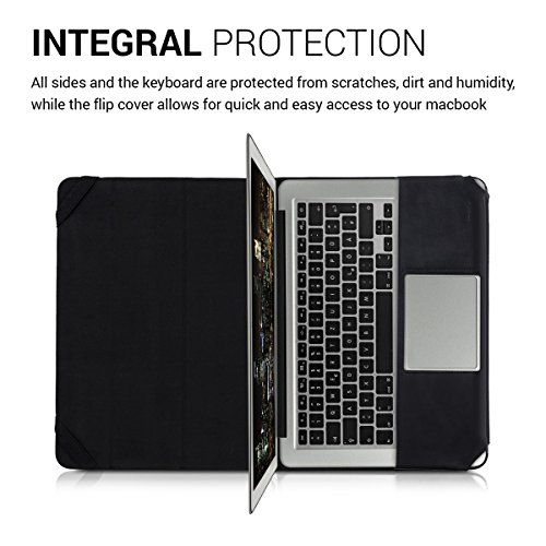 kwmobile Smart Cover Case für Apple MacBook Air 13″ (Modelle ab Mitte 2011) aus Kunstleder mit Aufstellfunktion in Schwarz - 4