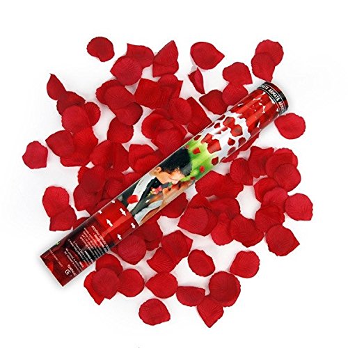 Lot 5 canon    CONFETTIS P  tales de rose ROUGE Mariage 39cm - 5 8m - 921