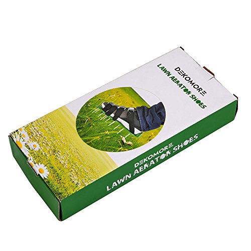 DEKOMORE Rasenlüfter Schuhe 4 Verstellbare Gurte, Rasenbelüfter Nagelschuhe mit 5 CM Nägel, für Garten Hof,1 Paar ,Grün - 7