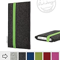 iPhone Schutzhülle COIMBRA mit grünem Gummiband (anthrazit) - handgefertigtes Case für Apple iPhone X, iPhone SE, iPhone 8, iPhone 8 Plus, iPhone 7, iPhone 7 Plus, iPhone 6 etc - made by flat.design