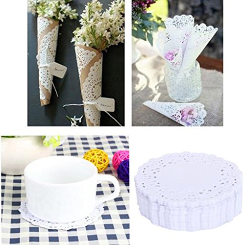 MagiDeal 100pcs Tortenspitze Torten Serviette Tortenserviette Papier Tortenpapier Spitze - 8