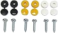 All Trade Direct 6 Pk Caps & Screws Car Number Plate Fixing Fitting Kit