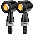 HAZAWA Micro LED Motorcycle Turn Signals Mini Blinkers Small Front Rear Indicator Compatible with Harley Davidson Honda Kawasaki Suzuki Triumph Yamaha Cruiser Choppers Street Bike (Style A)