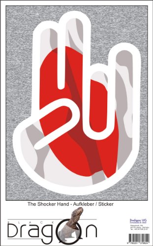 The Shocker Hand Decal Sticker Laptop skin 210x144 mm white Outline with Flag Japan