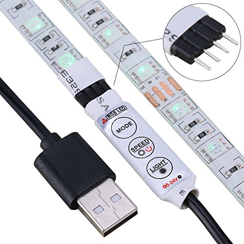 [LEDemain] 5050 RGB LED Band / TV Hintergrundbeleuchtung mit Farbänderung Entertainment Beleuchtung Fernsehen USB-Anschluss [Wasserdicht IP65] (50cm 5050 30 LEDs) - 3
