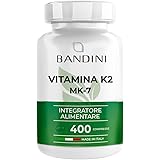 Bandini® Vitamina K2 MK7 200µg | 400 Compresse | Menachinone ad Alto Dosaggio | Vit K 2 MK-7 K2Vital® 200 mcg | Contribuisce 