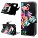 Produktbild Mate20 Pro Handyhülle Huawei Mate 20 Pro Hülle Case Blume Muster Leder Tasche Flipcase Cover Silikon Schutzhülle Handytasche Handycover Skin Ständer Klappbar Schale Bumper Magnet Ledertasche-Flamingo