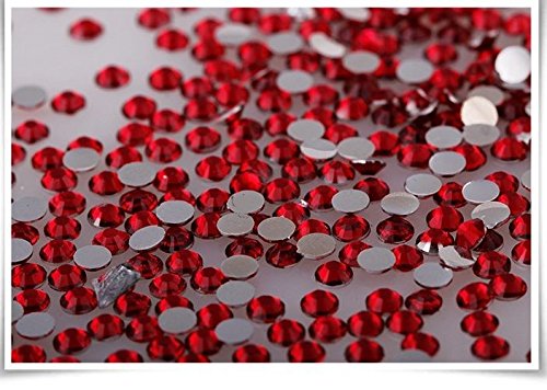 RayLineDo® Pack of 1000 x 2mm Flat Back Rhinestones Diamante Acrylic Gems Scatter Diamonds Wedding Party Table Confetti Crystals Decoration Mixed Red- High Quality