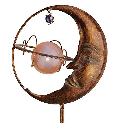 LED Solarspieß Mond | Höhe 127cm | Solarleuchte + Gratis LED Taschenlampe