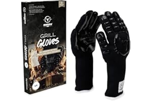 MOESTA BBQ EST. 2012 MOESTA-BBQ 19216 GrillGloves No.1 Größe S/M für Profis - Bis 500°C hitzebeständiger Grill- / Ofen-Handschuh - LFGB