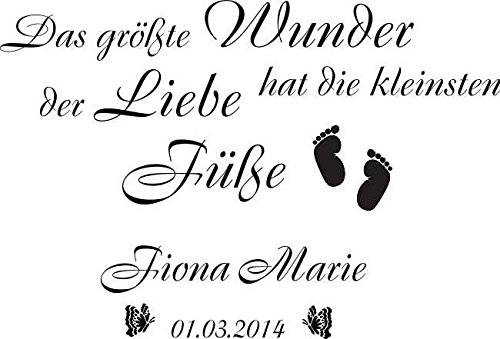 Preisvergleich Produktbild WANDTATTOO Aufkleber Spruch Das größte Wunder...+ Name Kinderzimmer Baby W112