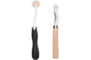 HIOSEYRE 2Pcs Rotary Cutter, High Carbon Steel Fabric Cutter Wheel, Tracing Wheel for Pattern Cutting, Serrated Tracing Wheel for Leather Craft DIY Stitch Marking Tool and Tailor Sewing Leather Paper
