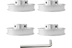HOCENWAY 4 Stück 5 mm Bohrung 80T GT2 Riemenscheibe Synchronrad GT2 Zahnriemenscheibe 80 Zähne für Voron 2.4 3D-Drucker 6 mm Breite Riemen