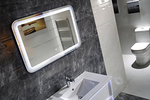Dr. Fleischmann Design LED-Beleuchtung Badspiegel GS086 Lichtspiegel Wandspiegel mit Touch-Schalter Tageslichtweiß IP44 (80x60cm) - 4