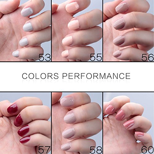 Gellen Soak off Gel Nagellack UV Gel Led Nagellack 6 verschiedene Farben (6pcs×8ml) Set 50 - 2