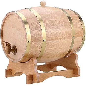 Tonneau à Vin Décoratif En Bois Avec Support - 1 Litre Pour Bar, Maison Ou Cadeau | Design Rétro Et Fonctionnel
