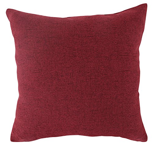 Deconovo 4er Pack zum Sparpreis Leinen Optik Kissenhülle, Kissenbezüge, Sofa Dekokissen Cushion Cover, 40×40 cm, Rot, 4er set - 2