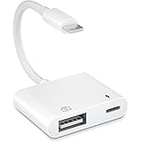 USB 3-Kamera-Adapter, 2 in 1 Light-ning-zu-USB-OTG-Adapter mit Ladeanschluss Kompatibel mit i-Phone i-Pad, Unterstützt Karten