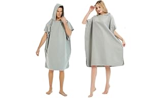 SOKEY Changing Robe Hooded Towel Poncho For Beach Bath Swimming Wetsuit Surf Quick Dry Microfiber Towels For Adults Teenagers(Grey)