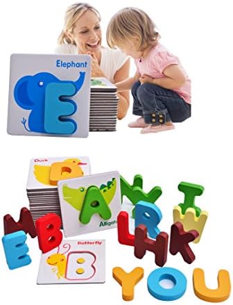 Rarity Wooden Puzzle Toy Alphabet Blocks with Color Letters, Alphabet A-Z Preschool Version Educationnal Toy