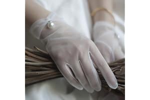 SINLOV Abito da banchetto Guanto avorio Tulle Guanti da festa Short Wedding Pearl Guanto da sposa Guanti da polso per la danza del partito