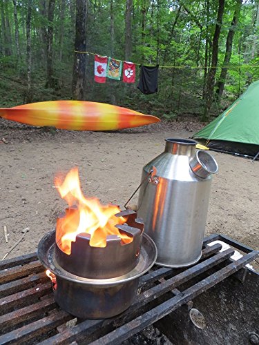 Ultimativ ‚Scout‘ Kelly Kettle Zelten Kit Edelstahl GUTER PREIS ANGEBOT Beinhaltet 1,2 ltr Modell Stahl ‚Scout‘ Wasserkessel+Kochset Set+Landstreicher Camping Herdplatte+Camping Tasse set 2 stück + - 3