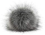 kunstfellbommel Durchmesser Bommel: ca. 14 cm styleBREAKER Kunstfell Bommel für Mützen und Beanies, Fake Fur, Winter Fellbommel 04024161, Farbe:Hellgrau-Schwarz