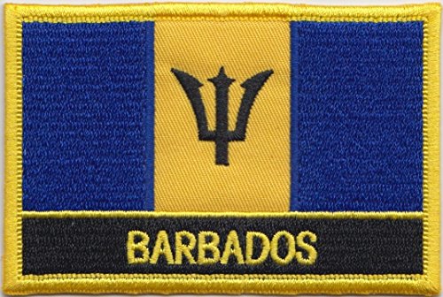 1000 Flags Barbados Flag Embroidered Rectangular Patch Badge/Sew On Or Iron On From