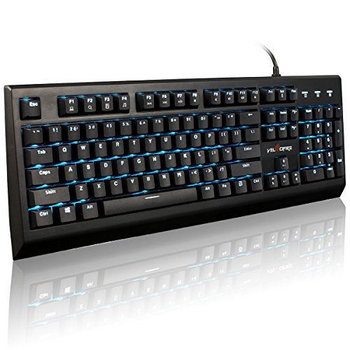 Velocifire VM01 Mechanical Gaming Keyboard with Brown Switches LED Illuminated Backlit Anti-ghosting Keys (Black)