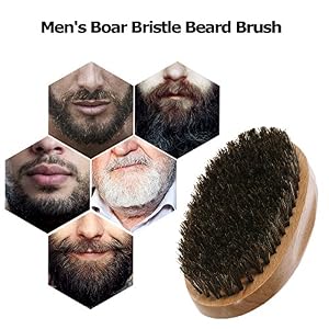 Anself Men's Beard Brush Mustache Shaving Brush Facial Hair Brush Shaving Brush - Image 5
