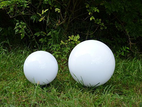 Aussenleuchte Gartenleuchte Gartenlampe Kugelleuchte im 2er Set (20+30cm) Marlon, Kugellampe mit Erdspieß, E27, Dekoration