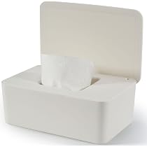 Doos voor vochtige doekjes voor baby's, box voor vochtig toiletpapier, vochtige doekjesbox, beige, opbergdoos met deksel houdt de doeken, vochtige papieren doos voor thuis en op kantoor