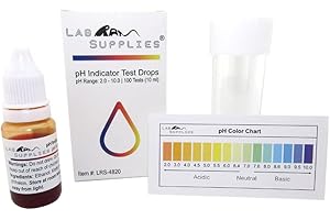 LABRAT SUPPLIES pH Indicator Test Drops, Universal Application (pH 2.0-10.0), 100 Tests (10 ml) | for Drinking Water, Urine, Saliva, etc.
