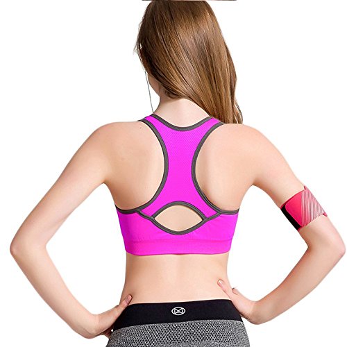 Keysui Yoga Sport BH Fitness Bustier Stretch Breathable Komfort Push up Ohne Bügel Tank Top - 8