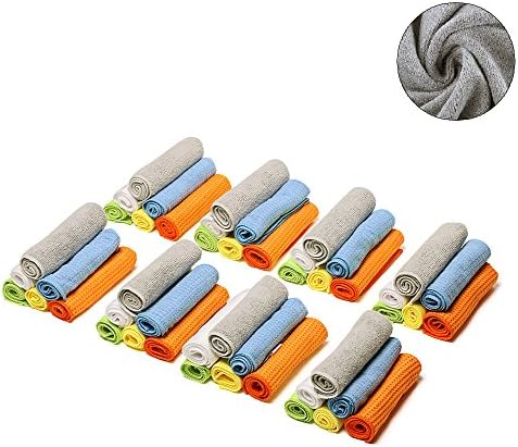 Multi-Function Microfiber Cleaning Cloths - 48 Pack | Absorbent for Home/Kitchen/Car Glass/Disk Screen/Tablets |, 12x12 Inch.
