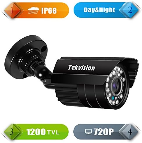 Tekvision® AHD 720P Waterproof Outdoor single pack HD Surveillance Security CCTV Bullet Camera Indoor Night Vision Metal Housing Camera for AHD 720P 1080N 1080P DVR (Not Work With Old 960H DVR System, Camera only, No power No cable)