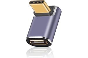 Duttek Adaptador USB C de 40 Gbps,Adaptador USB C de 90 Grados admite Carga rápida de 8K@60Hz y 100W,Adaptador USB C Hembra a Macho Compatible con Thunderbolt 3/4,Dispositivos de Interfaz USB Tipo C