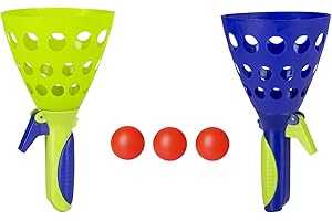 Idena 40006 - Gra w piłkę XXL z 2 kubkami do łapania, w tym 3 piłki, gra w piłkę do ogrodu, parku i na plażę