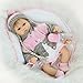 Produktbild Npkdoll Reborn Baby Puppe Weich Simulation 40cm Süße Mädchen mit Rock Augen offen Decke Magnetischer Schnuller bequem Touch Sicher Materialien Kinder Freund Spielzeug für schwarz Freitag Christmas