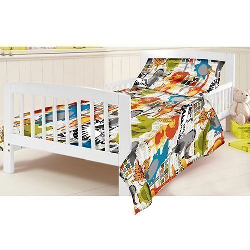 Ready Steady Bed Children's Junior Cot Bed Size Born Free Print Duvet Cover Set. Size: 120cm x 150cm