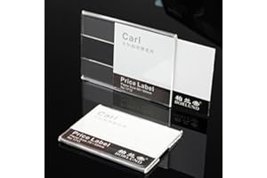Airgoesin 20pcs Wall Shelf Stick Acrylic Sign Holder Price Card Tag Label Product Name Information Stand Display with 3M Adhesive Tape (Paper Size: 7cmx5cm)