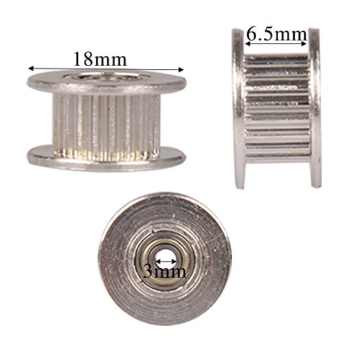 Racksoy Bohrung Spannrolle Timing Riemenscheibe für 3D-Drucker GT2 Riemen (20-Zähne Welle, 3mm Innere Bohrung) - 3
