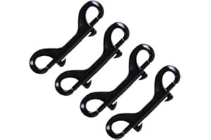 Nifocc - Ganchos de doble extremo de acero inoxidable con cierre de mosquetón de doble extremo de acero inoxidable, 4 unidades, color negro