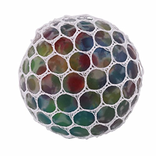 Freebily Jeux de balles ballons pour Enfants & Adultes Boules de Pressage d'anxiété Anti Stress Ballon Mesh Squishy Squeeze Balls Multi-colores Multicolore Taille unique Diamètre 6 cm