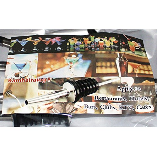 Flasche Ausgießer – Er kamhairaiog 10 Edelstahl-Likör ausgießtüllen Set für Wein-Likör Olivenöl Kaffee Sirup Essig Flaschen C - 7