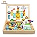 Produktbild Magnetisches Holzpuzzle | Infinitoo Puzzle aus Holz | Spielzeug Legespiel mit 70 Bunten Teilen in Verkehrsmittelsformen | Lernspiel Für Kinder Ab 3 Jahre | Toy Geschenke Lernstoff ,Intelligentes Spielzeug mit Thema Stadt