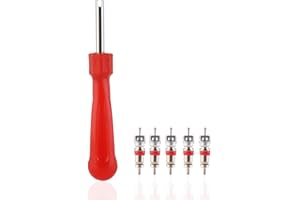 VORCOOL Tyre Valve Core Remover Removal Tool Key 5 Valve Cores for Car Bike Motorbike Car Truck Motorcycle Replacement Tire Tyre Valve Stem Core Part