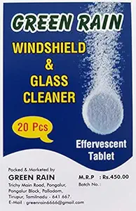 Green rain 20 Pieces Car Wiper Detergent Effervescent Tablets Washer Auto Windshield Cleaner Glass Wash Cleaning Compact Concentrated Tools (20)