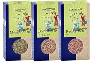 ‎SONNEN TOR Sonnentor BIO Sprossenset: Mungbohnen (120 g) + Bockshornklee (120 g) + Radieschen (120 g) - AT-BIO-301