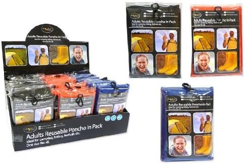 3 Adult Reusable Poncho in Pack
